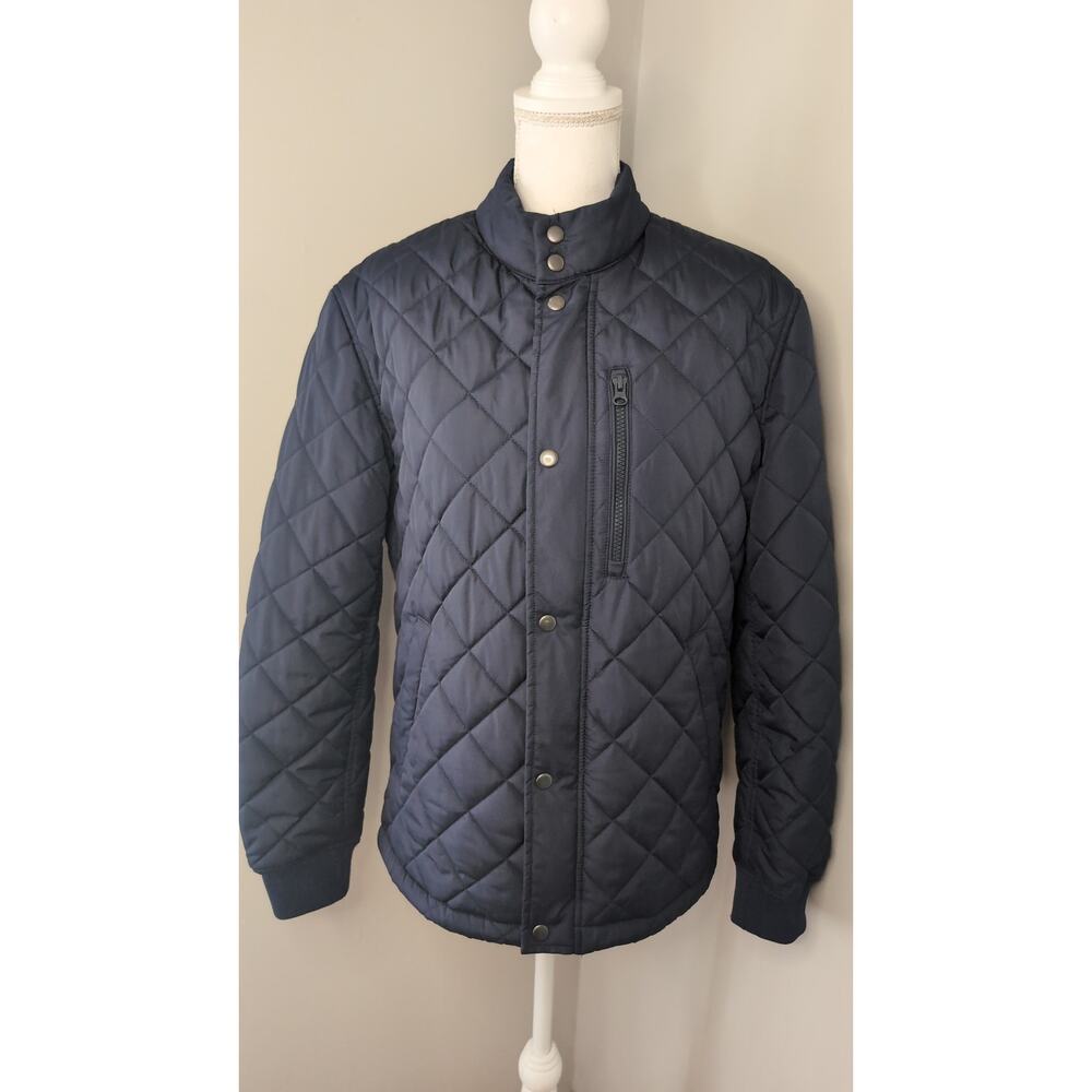 Banana Republic Mens Medium Quilted Jacket Navy Preppy Lightweight